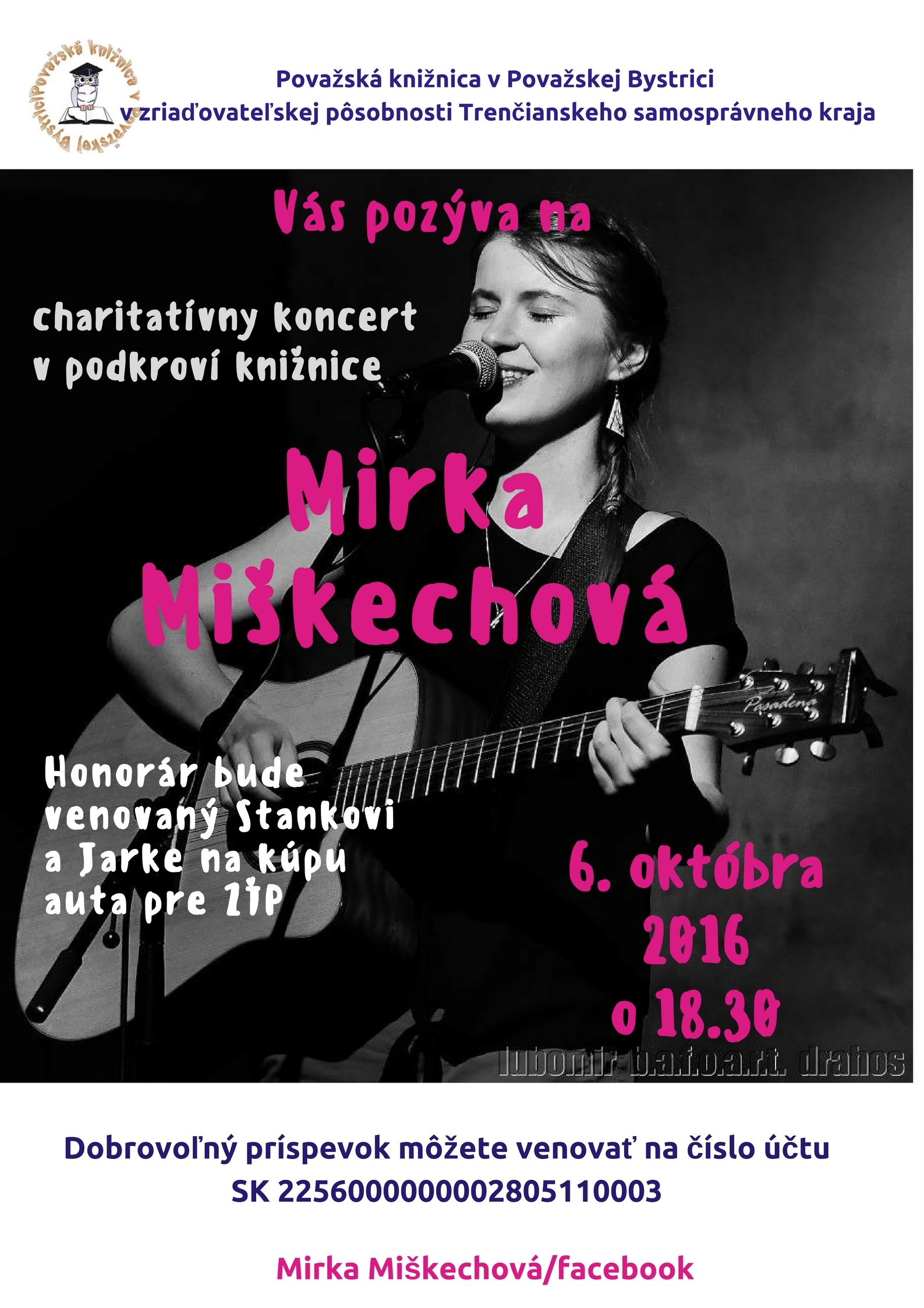 Mirka Miškechová charitatívny koncert pozvánka