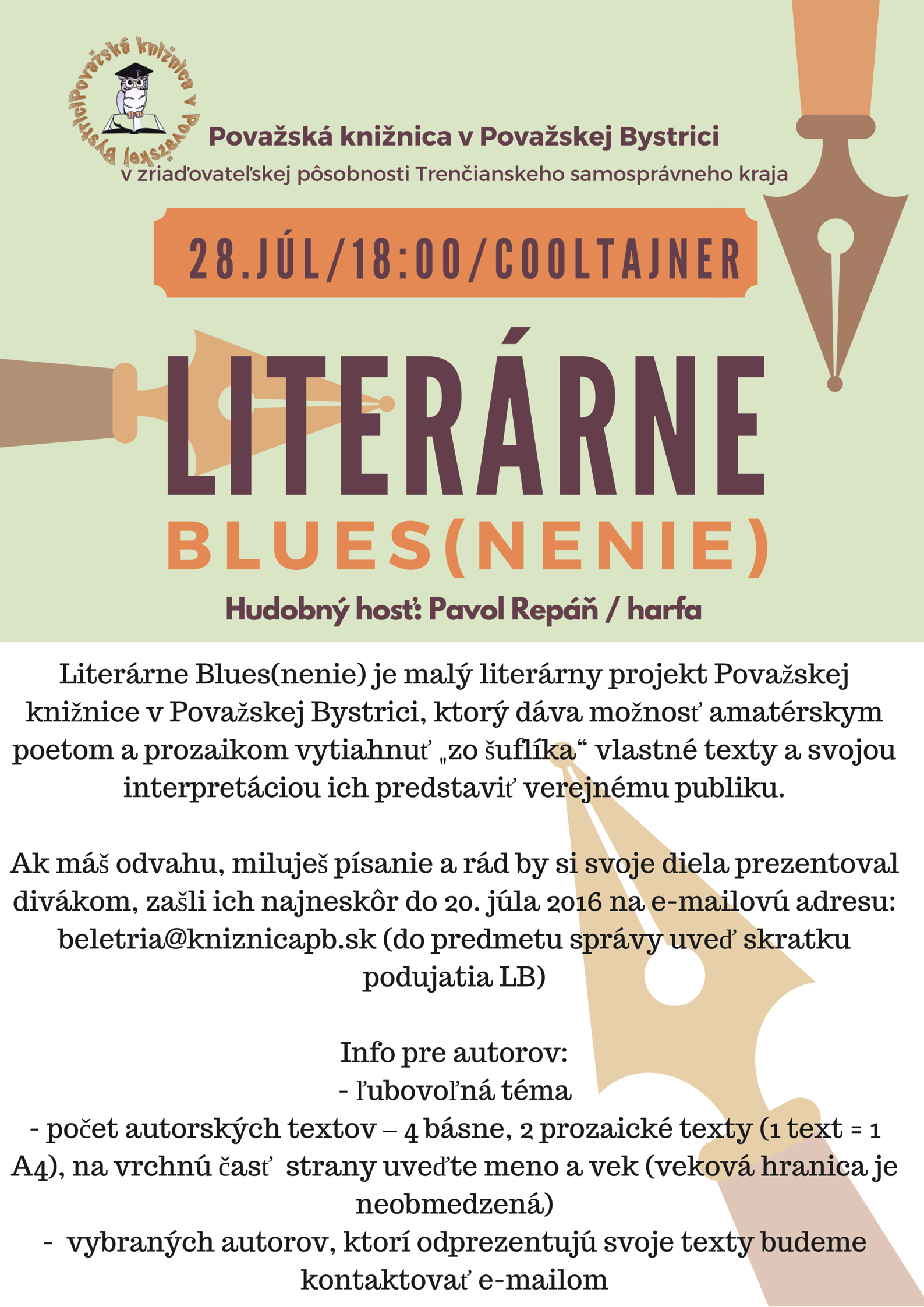 Literárne Blues(nenie) plagát