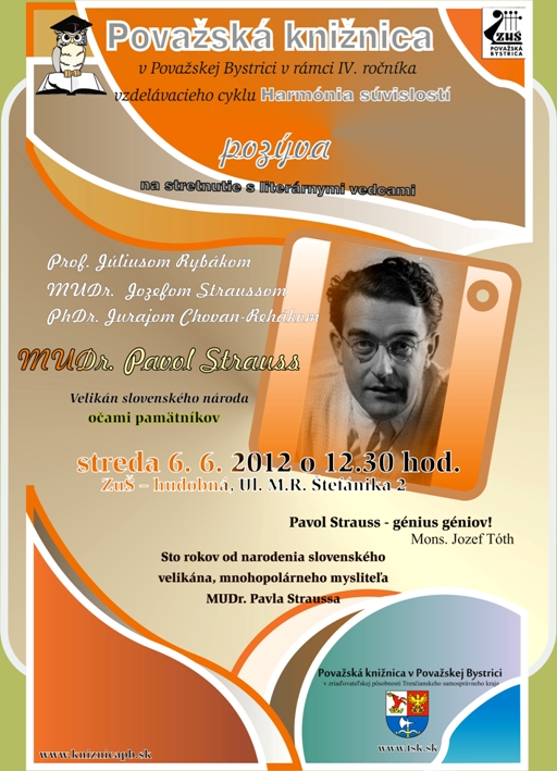 Mudr. Pavol Strauss pozvánka 